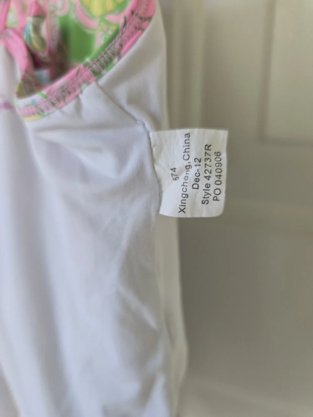 Lilly Pulitzer Pink, Green & Blue Paisley Ruffle Girl Swimsuit Infant 6-12 Month